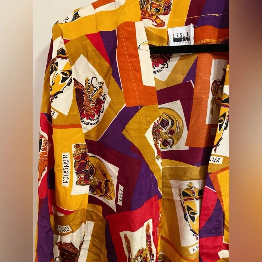 Vintage Retro Maximalist Eclectic Travel Unique Thin Jacket - Picture 3 of 11